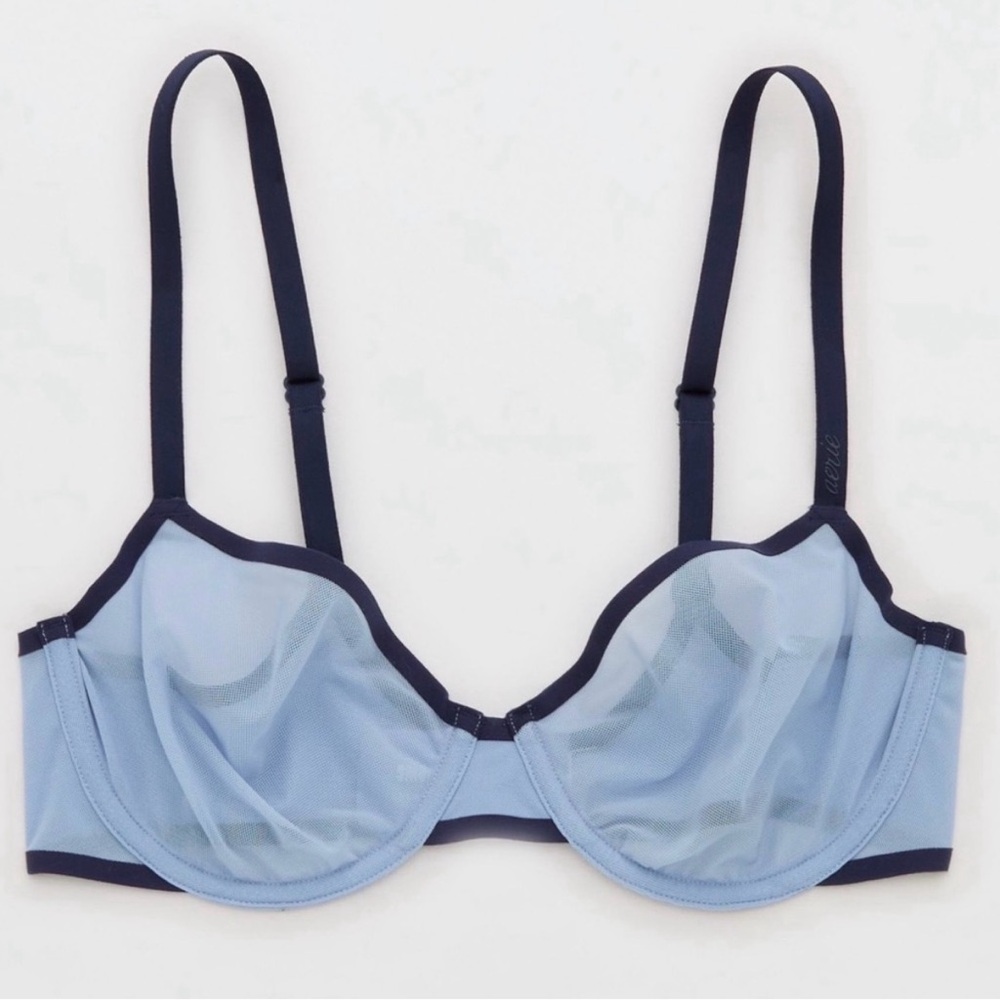 Aerie NWT Full Coverage Smoothez Bra, 34DD, Blue and Navy